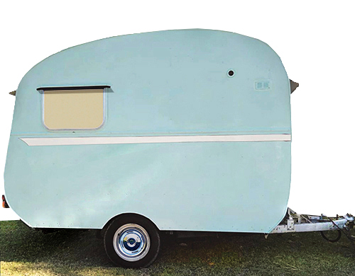 A very small, old-fashioned caravan made of plywood, similar to one used by mobile dentists and their dental assistants servicing western Sydney area primary school students, circa 1967. A very small, old-fashioned caravan made of plywood, similar to one used by mobile dentists and their dental assistants servicing western Sydney area primary school students, circa 1967.