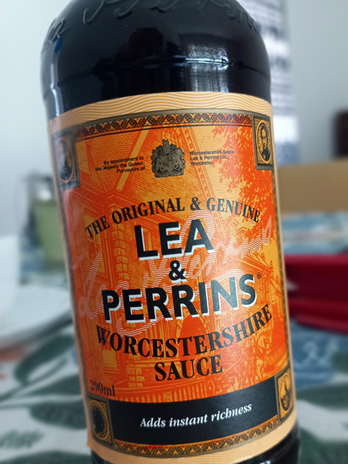 Lea and Perrins Worcestershire Sauce Bottle with orange label Lea and Perrins Worcestershire Sauce Bottle with orange label